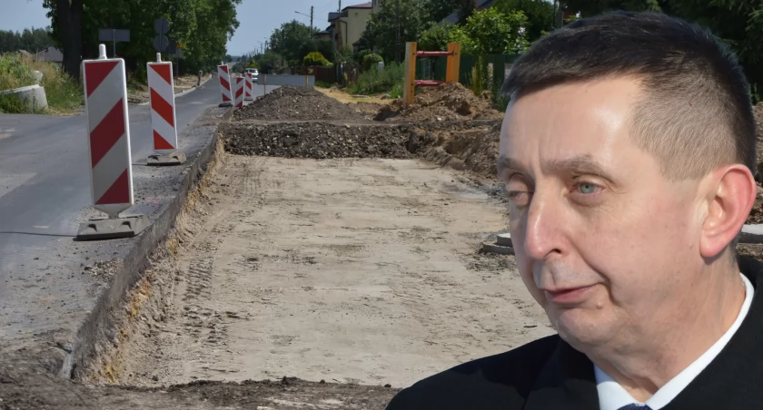 Zdjęcie z budowy drogi wojewódzkiej DW486