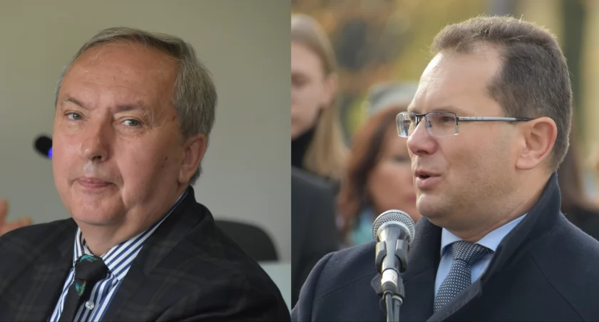 Zdjęcie starosty Pawła Sikory i wicestarosty Zbigniewa Gajęckiego