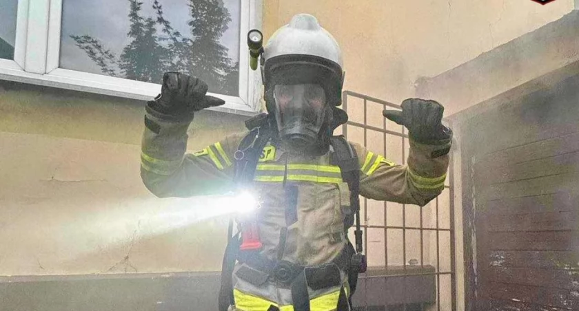 Zdjęcie z ćwiczeń strażaków OSP KSRG Wieluń