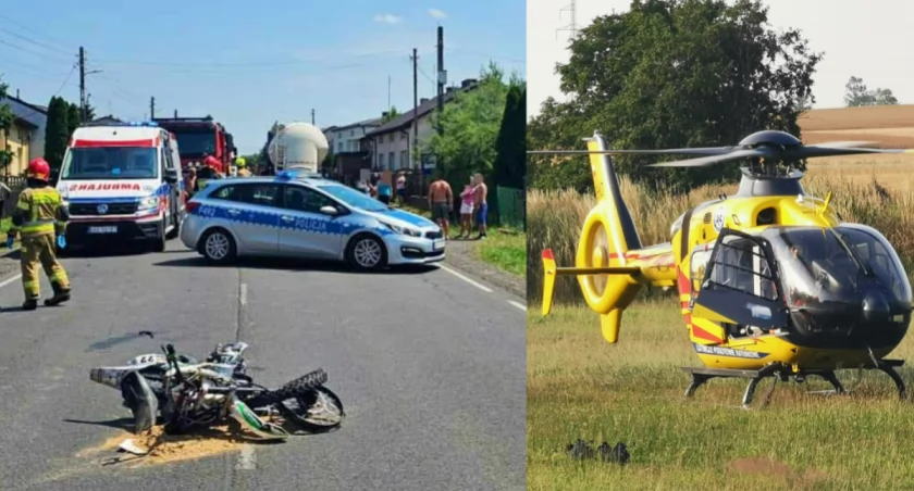 Zdjęcie z wypadku 16-latka na motocyklu / fot.: KPP Radomsko & Sławomir Rajch