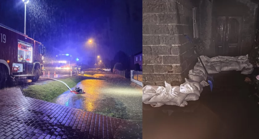 Na zdjęciu działania strażaków z powiatu ostrzeszowskiego po piątkowych burzach / Fot. Facebook / Komenda Powiatowa Państwowej Straży Pożarnej w Ostrzeszowie 