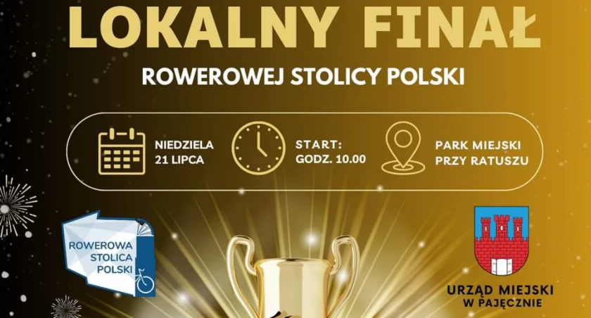 Na zdjęciu plakaty informujące o nadchodzących wydarzeniach rowerowych w Pajęcznie/fot.MOSiR Pajęczno 
