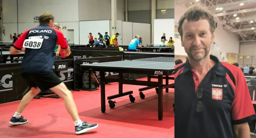 Na zdjęciu Waldemar Józala / fot.: Amatorska Liga Tenisa Stołowego w Częstochowie 