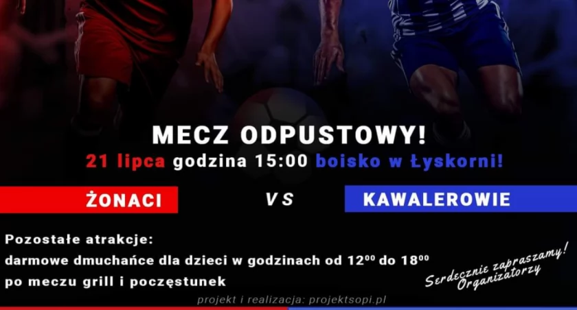 Na zdjęciu plakat promujący mecz odpustowy w Łyskorni/fot. LKS Łyskornia