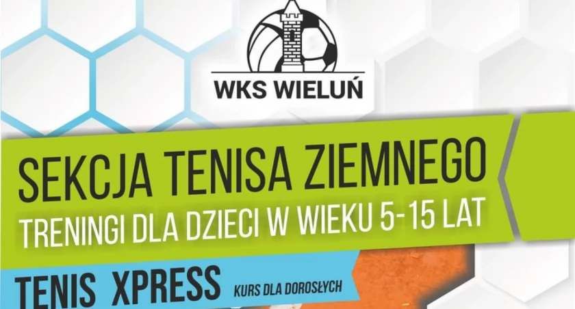 Na zdjęciu plakat promujący zapisy na treningi tenisa ziemnego/fot.WKS Wieluń Sekcje Młodzieżowe 