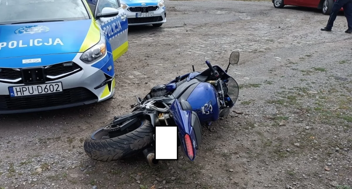 Na zdjęciu motocykl, którym uciekał 48-latek / Fot. KPP Kępno 