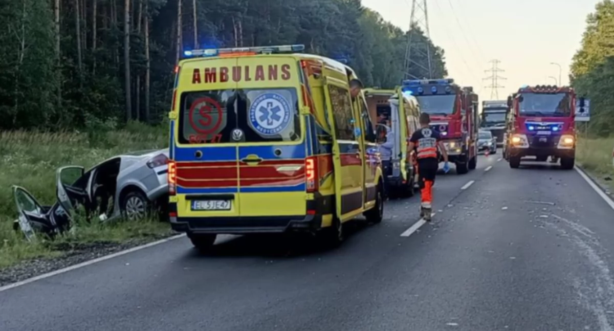 Na zdjęciu miejsce wypadku / Fot. KP PSP Radomsko