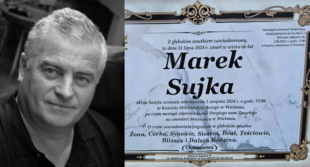 Na zdjęciu Marek Sujka, wieluński chirurg zmarł w wieku 66 lat