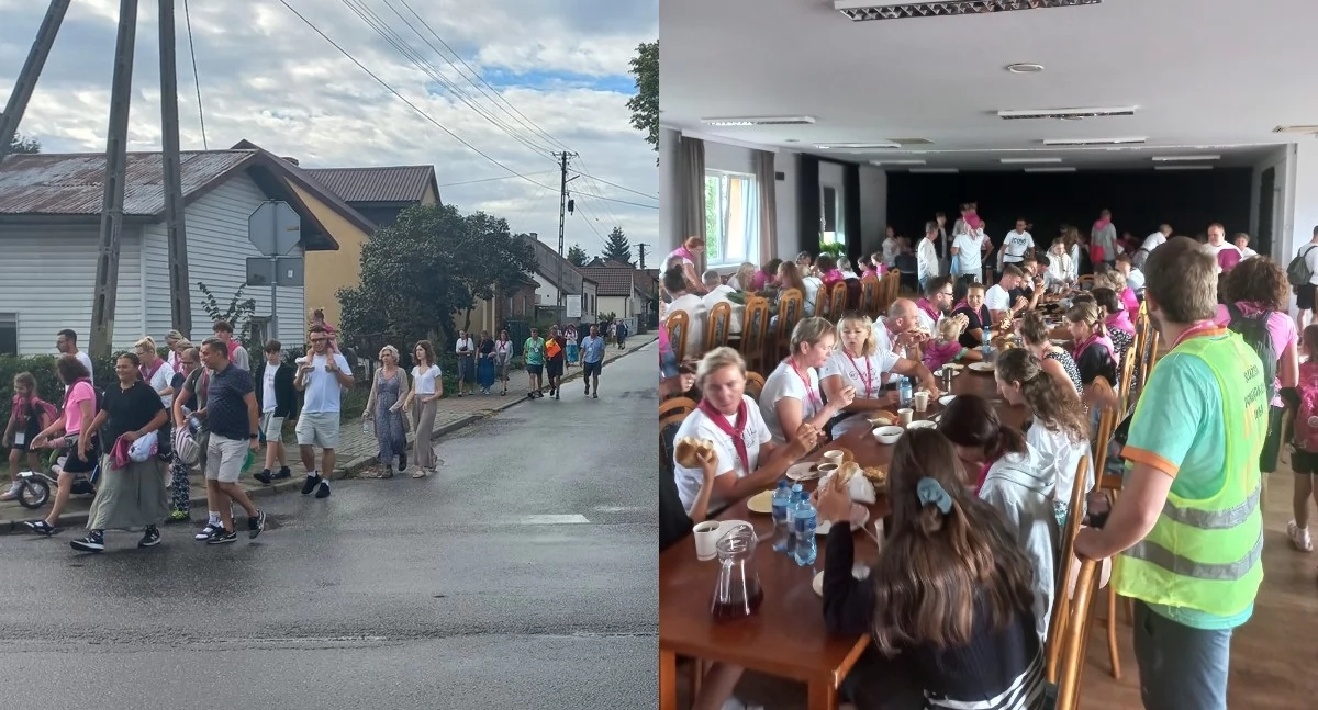 Na zdjęciu fragmenty niedzielnej wizyty pielgrzymów w Czarnożyłach / Fot. Facebook / OSP Czarnożyły