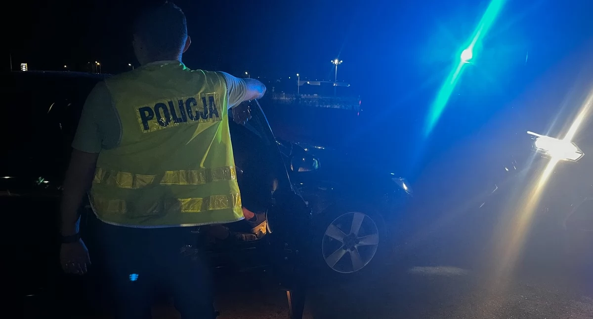 Na zdjęciu moment zatrzymania mężczyzny / Fot. KPP Kępno