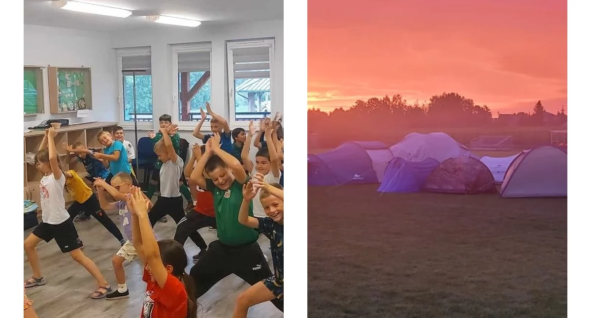 Na zdjęciu uczestnicy letnich półkolonii Warty Osjaków/fot.GLKS