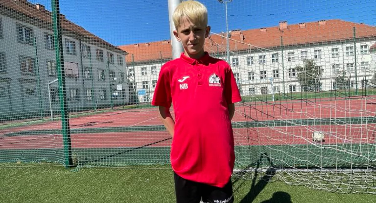 Na zdjęciu Nikodem Buczek, zawodnik Łódzkiej Akademii Futbolu/fot.Paulina Buczek