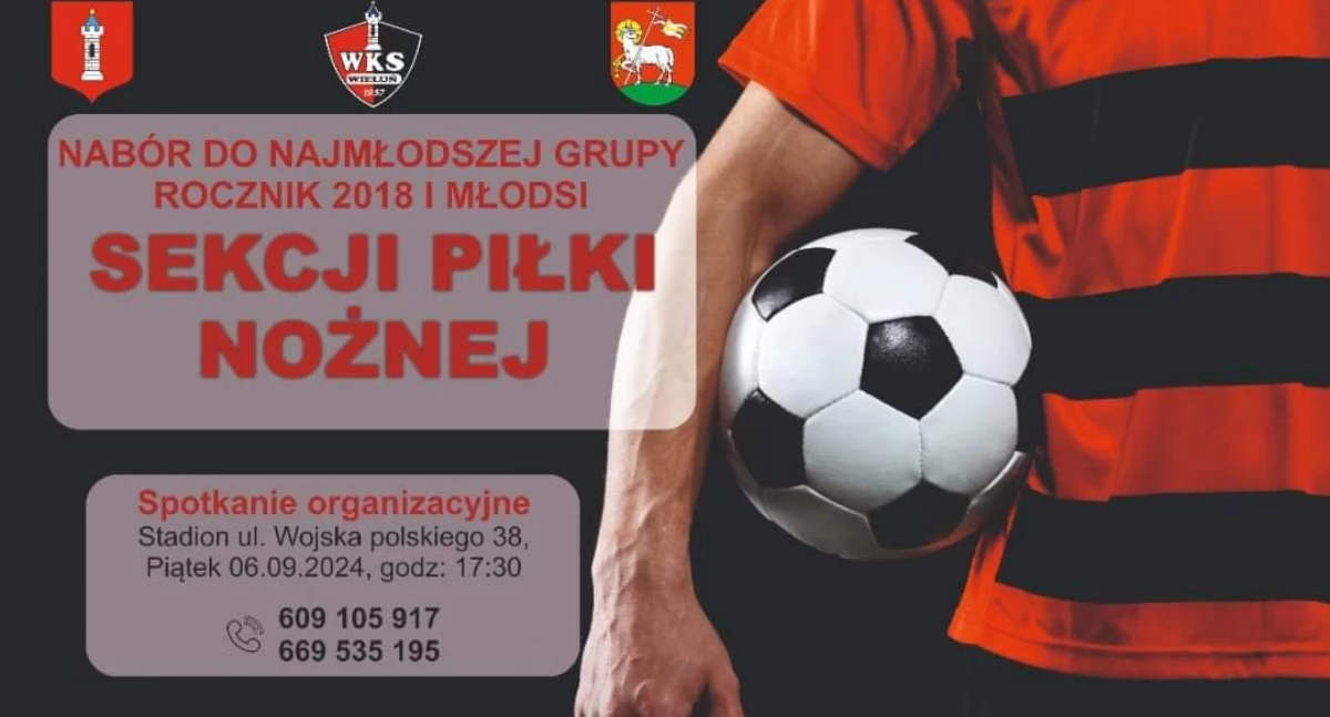 Plakat ogłaszający nabór do najmłodszych drużyn WKS-u 1957 Wieluń/fot. WKS