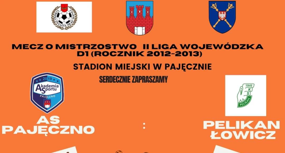 Na zdjęciu plakat promujący najbliższy, niedzielny mecz Akademii Sportu Pajęczno/fot.AS Pajeczno