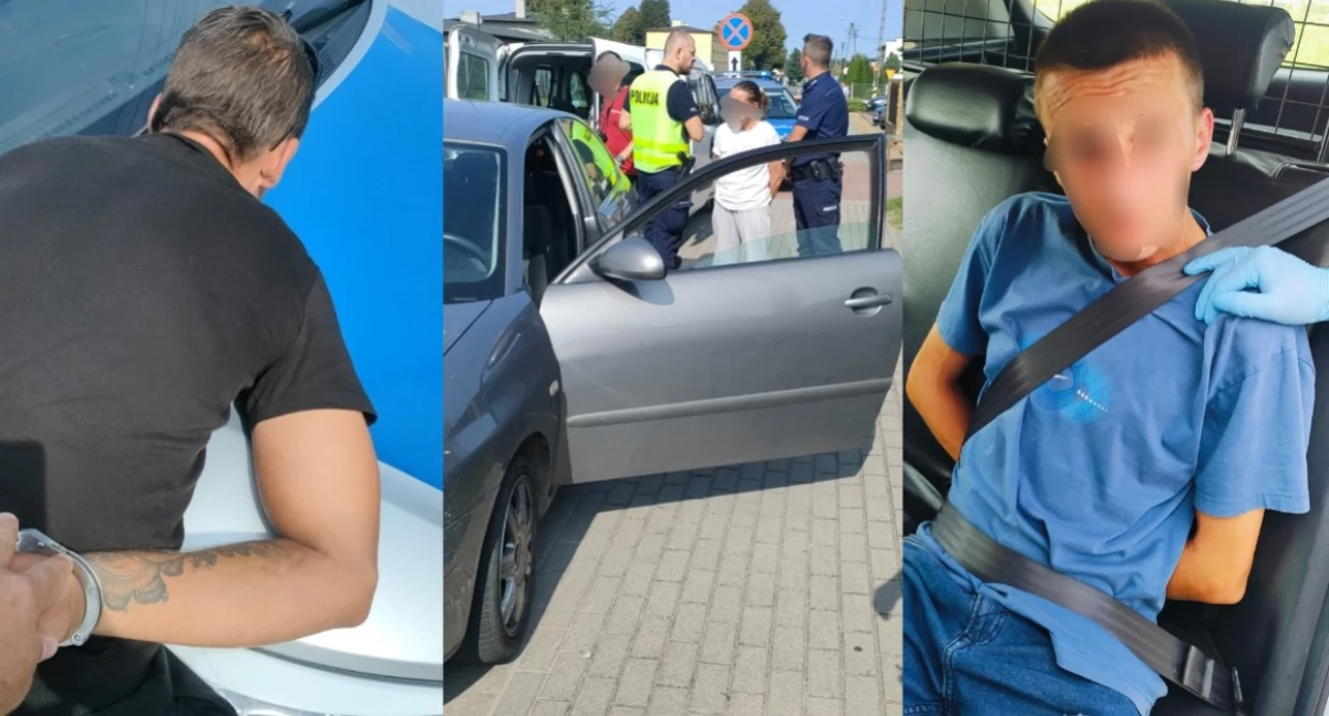 Na zdjęciu zatrzymana trójka złodziei, która ukradła alkohol z jednego z marketów / Fot. KPP Ostrzeszów