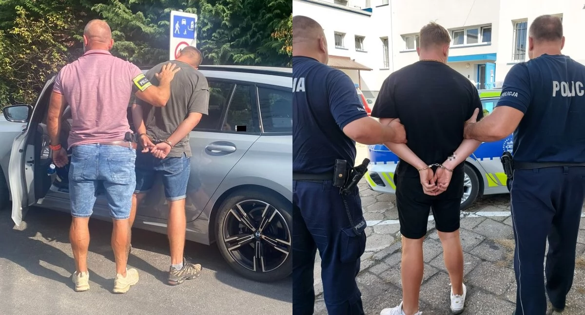 Na zdjęciu zatrzymani oszuści / Fot. KPP Bełchatów