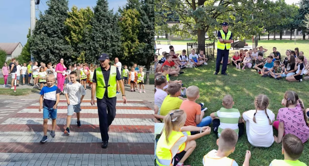 Na zdjęciu fragmenty akcji prowadzone przez policję w szkole w Łubnicach / Fot. KPP Wieruszów