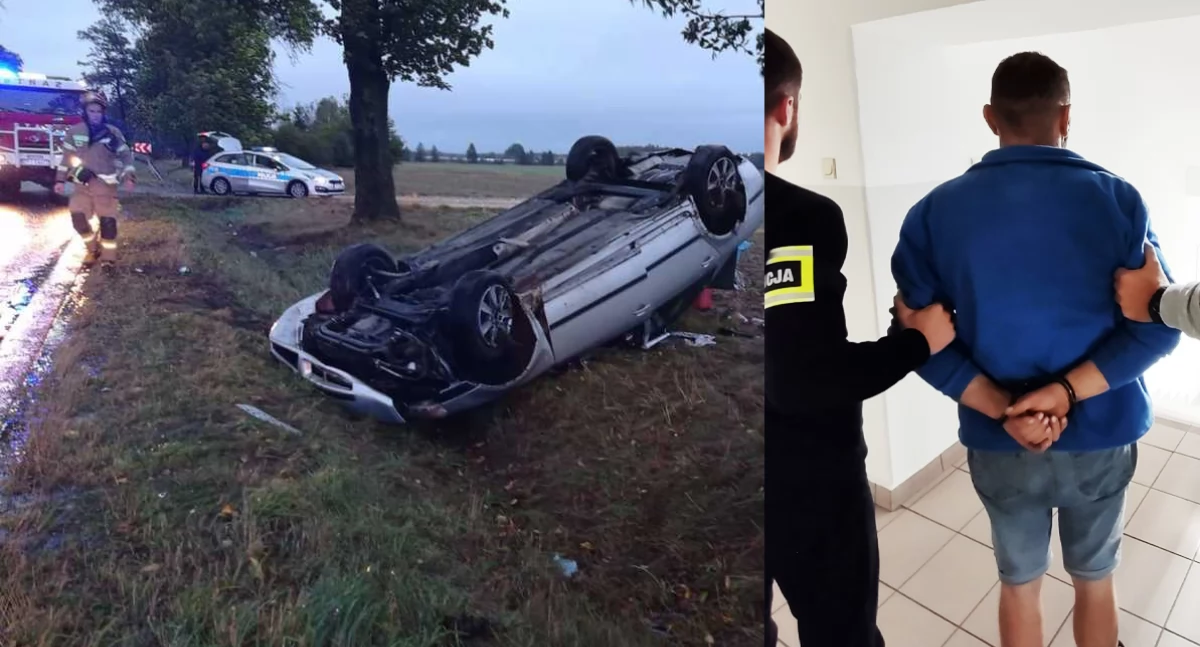 Na zdjęciu nietrzeźwy kierowca, który odpowie za swoje przewinienia przed sądem