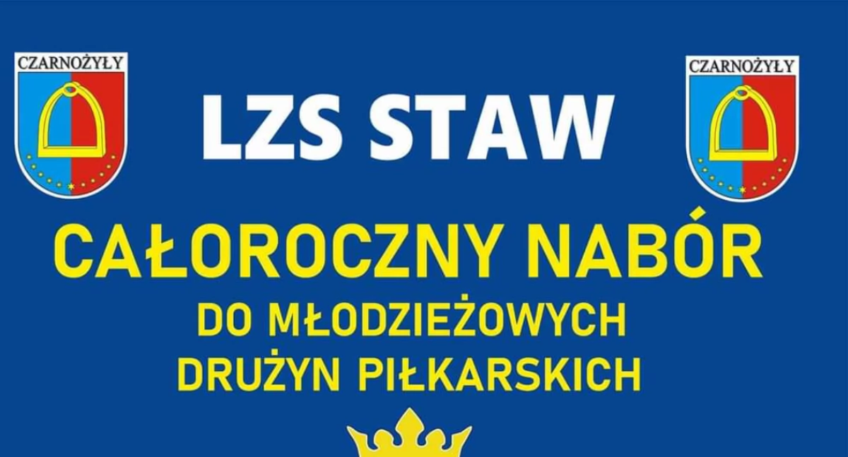Na zdjęciu plakat promujący nabór do drużyny piłkarskiej LZS Staw/fot.LZS Staw