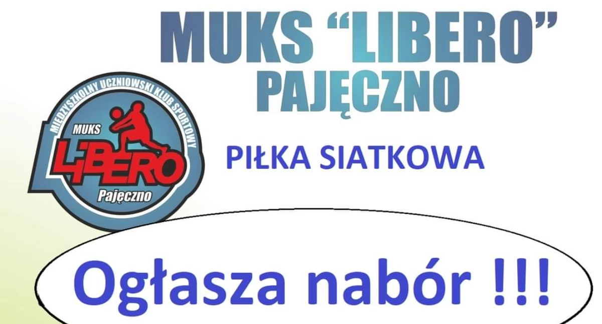 Na zdjęciu plakat promujący nabór do drużyny MUKS „Libero