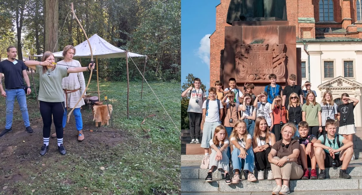 Na zdjęciu fragmenty wyjazdu uczniów ze szkoły w Wieluniu / Fot. Facebook / Szkoła Podstawowa nr 2 im. Henryka Sienkiewicza w Wieluniu 