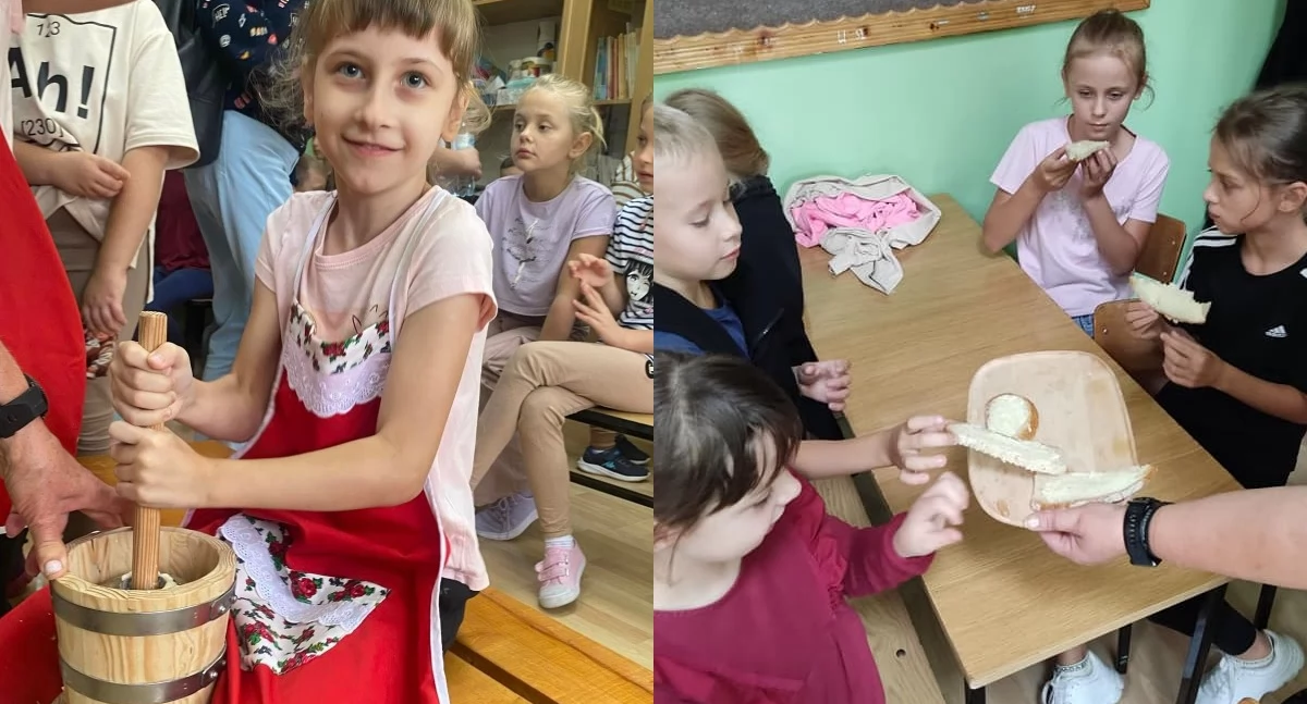 Na zdjęciu fragmenty warsztatów w szkole w Rychłocicach / Fot. Facebook / Szkoła Podstawowa im. Jana Pawła II w Rychłocicach