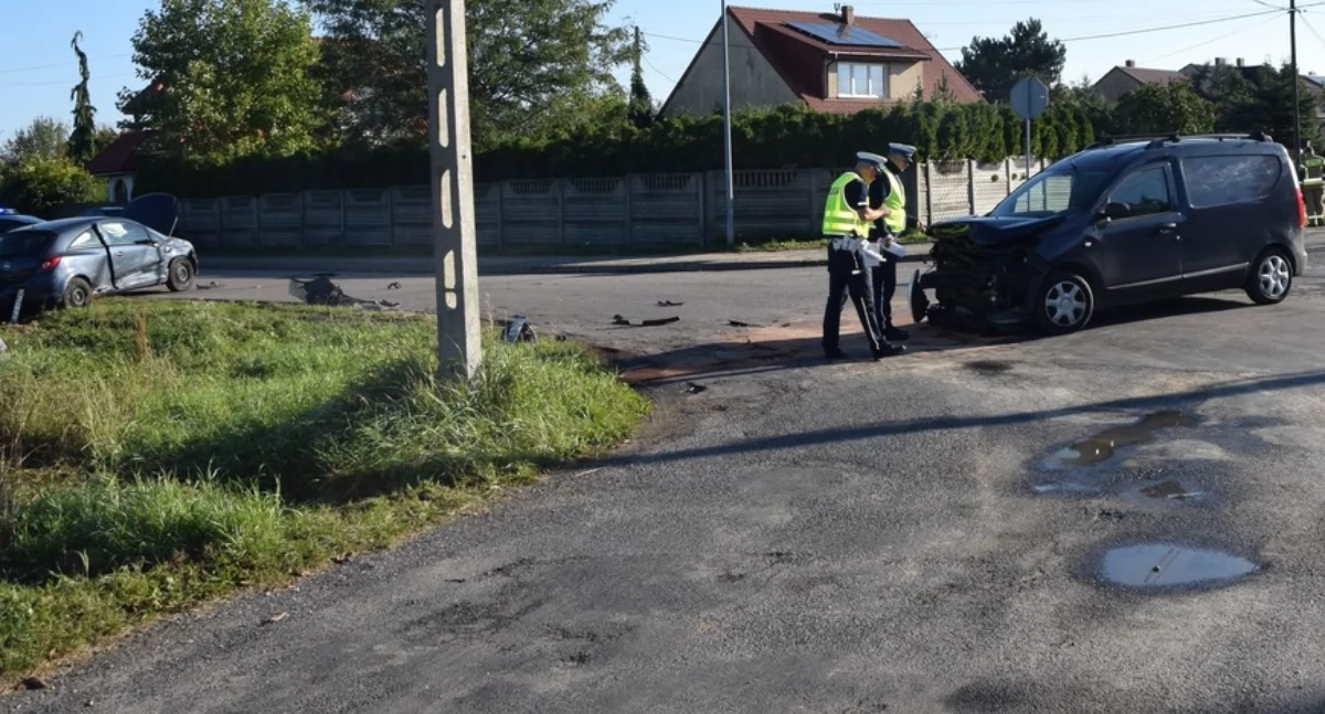 Na zdjęciu miejsce wypadku w Pajęcznie / Fot. KPP Pajęczno