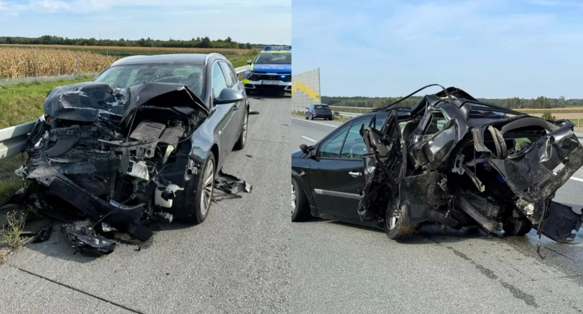 Na zdjęciu miejsce kolizji na trasie S8 / Fot. KPP Łask