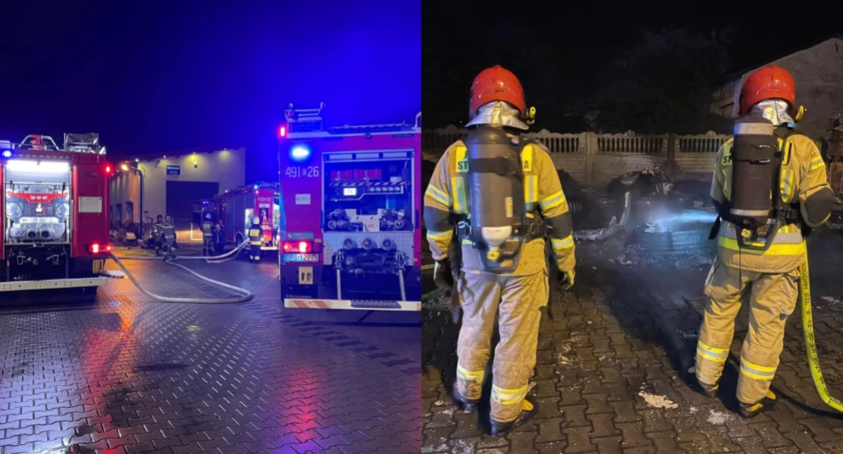 Na zdjęciu miejsce pożaru / Fot. kpt. Marcin Muskała / Komenda Powiatowa Państwowej Straży Pożarnej w Pajęcznie