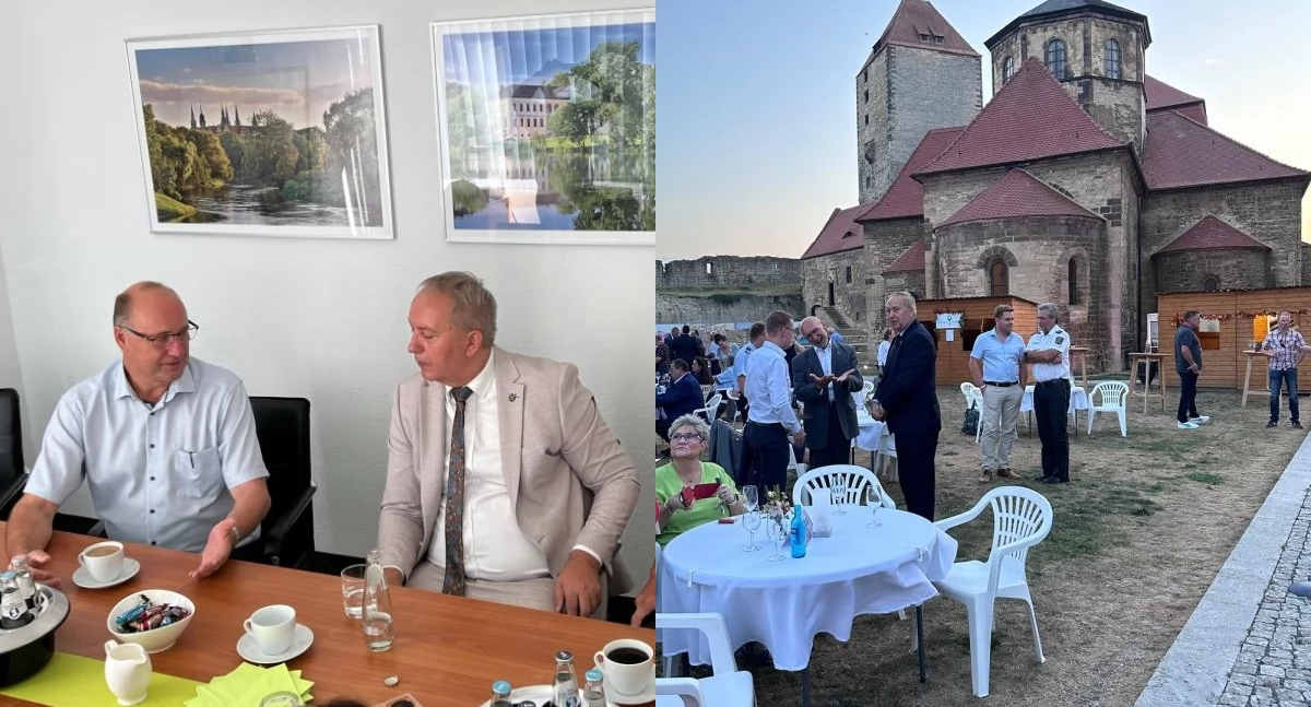 Na zdjęciu fragmenty wizyty pajęczańskiej delegacji w Niemczech / Fot. Facebook / Powiat pajęczański