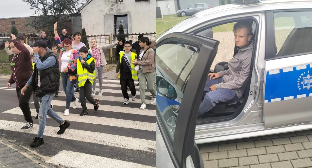 Na zdjęciu fragmenty spotkania podopiecznych SOSW w Gromadzicach z policjantami / Fot. Facebook / Specjalny Ośrodek Szkolno - Wychowawczy w Gromadzicach 