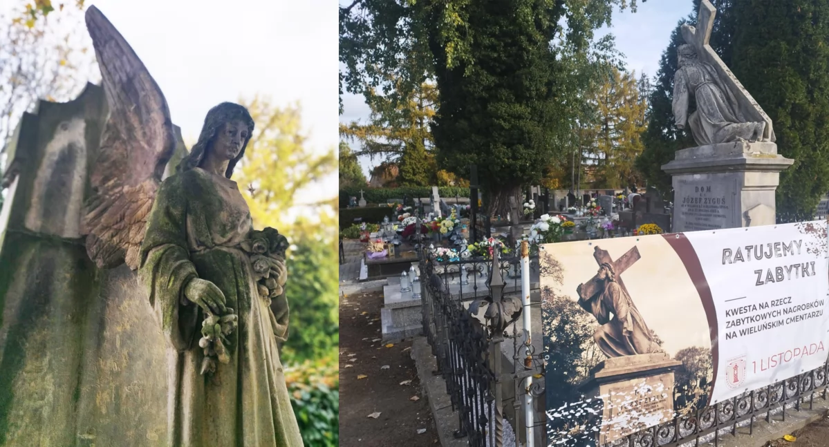 Zdjęcia z wieluńskiego cmentarza / fot.: archiwum Towarzystwa Przyjaciół Wielunia