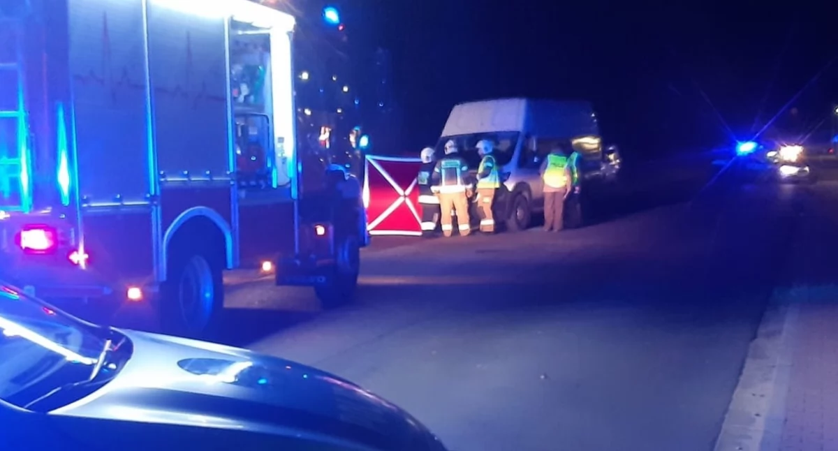Na zdjęciu miejsce, gdzie zmarł 65-letni kierowca busa / Fot. Facebook / OSP Ostrzeszów
