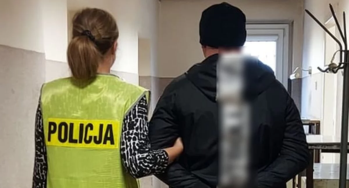 Na zdjęciu zatrzymany mężczyzna / Fot. KPP Wieluń
