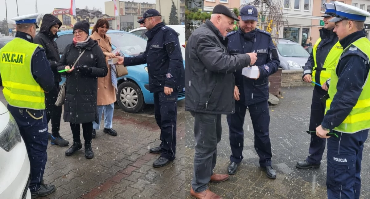 Na zdjęciu fragmenty mikołajkowej akcji w Wieluniu / Fot. KPP Wieluń