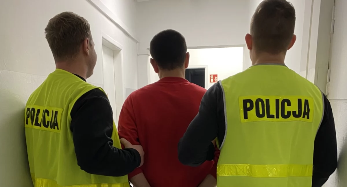 Na zdjęciu zatrzymany 37-latek / Fot. KPP Bełchatów