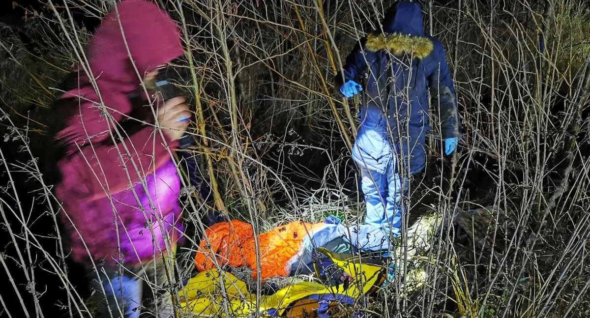 Na zdjęciu miejsce, w którym odnaleziono poszukiwanego 43-latka / Fot. KPP Kępno