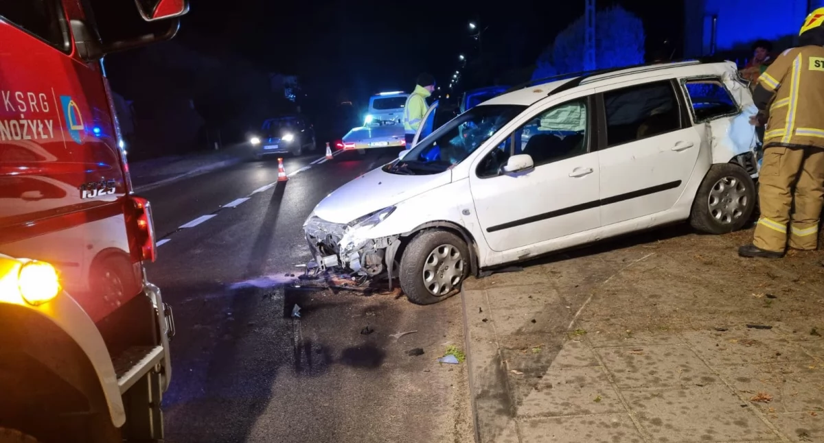 Na zdjęciu efekty kolizji/fot.: OSP KSRG Czarnożyły