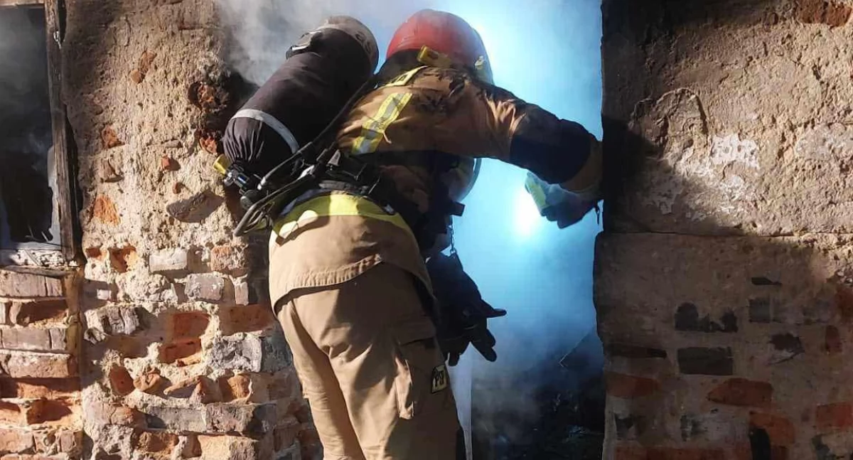 Na zdjęciu akcja ratowniczo-gaśnicza w Kolonii Raduckiej/ fot.: OSP KSRG Osjaków