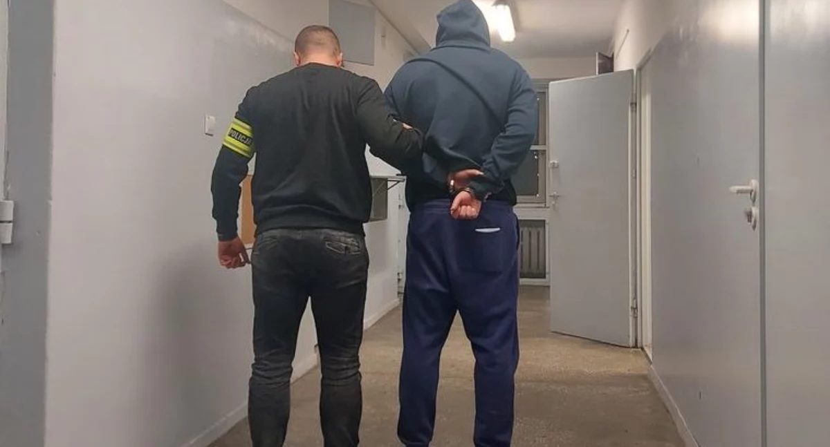 Na zdjęciu zatrzymany mężczyzna / Fot. KPP Wieluń