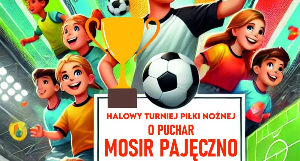 Na zdjęciu plakat promujący piłkarskie wydarzenie w Pajęcznie/fot. MOSiR Pajęczno 