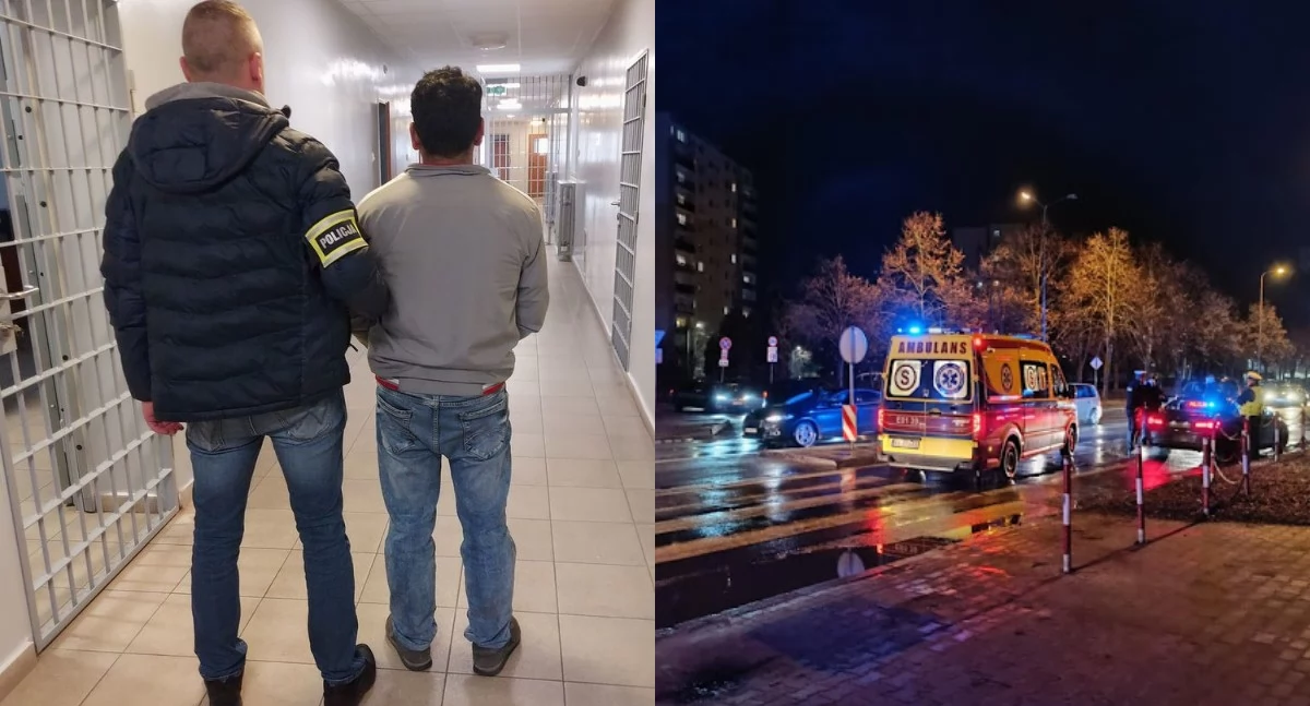 Na zdjęciu zatrzymany mężczyzna, który kilka dni temu potrącił kobietę na pasach i uciekł / Fot. KPP Sieradz 