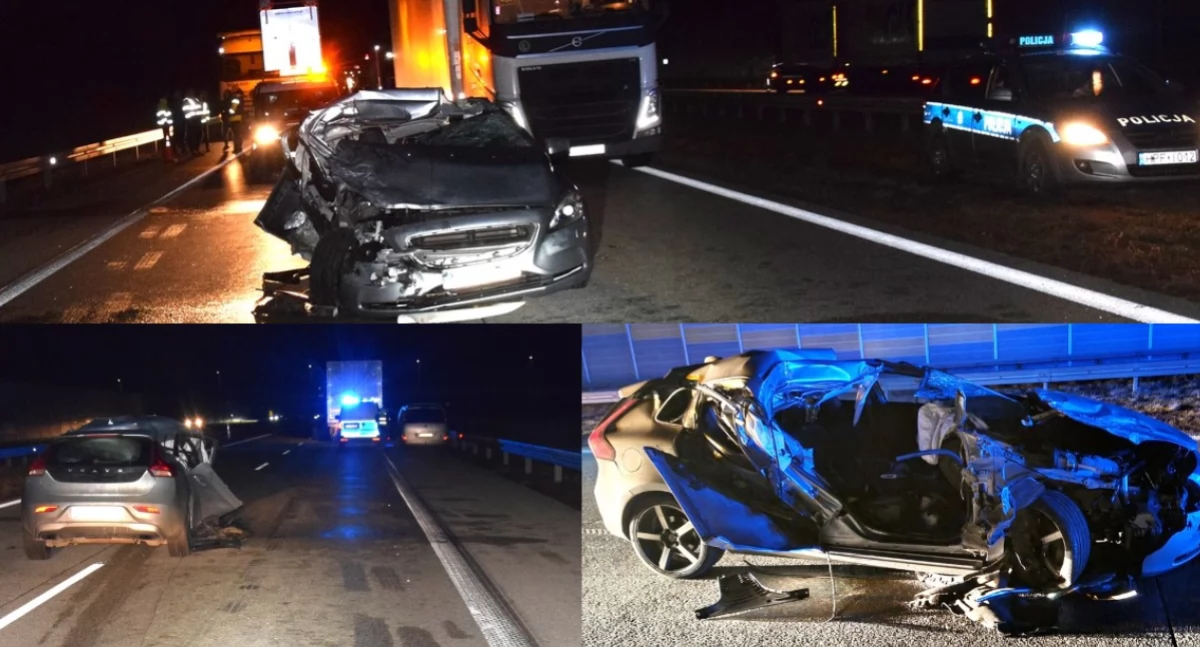 Na zdjęciu miejsce zdarzenia na trasie S8 w powiecie łaskim / Fot. KPP Łask