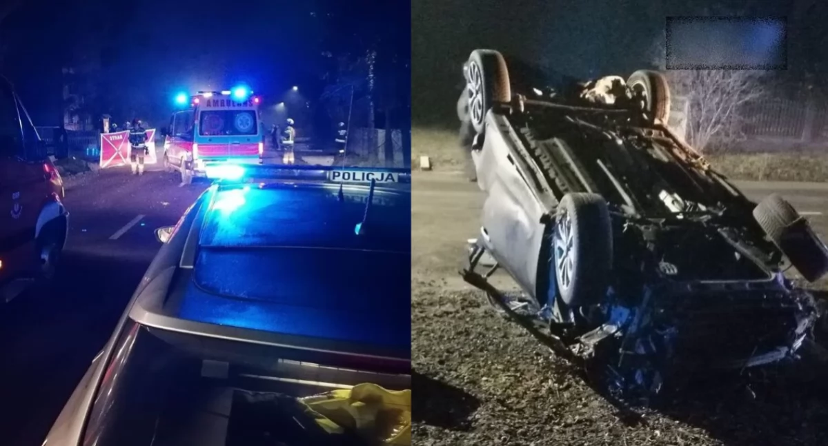 Na zdjęciu miejsce tragicznego wypadku w Strzałkach / Fot. KPP Sieradz 