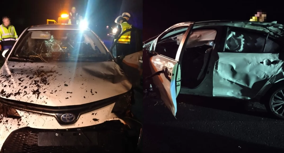 Na zdjęciu toyota, która brała udział w zdarzeniu drogowym / Fot. KPP Bełchatów