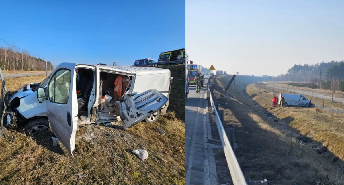 Na zdjęciu miejsce wypadku na trasie S8 / Fot. KPP Łask
