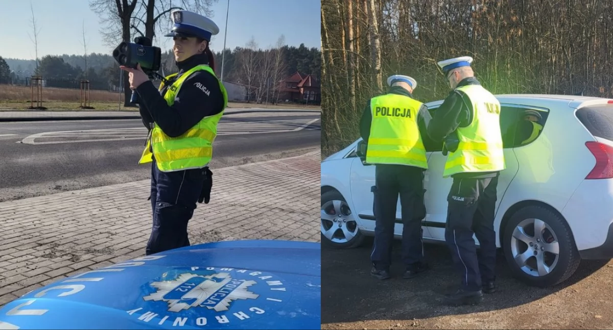 służby w akcji, Policyjna akcja drogach powiatu wieluńskiego wystawiono ponad mandatów - zdjęcie, fotografia