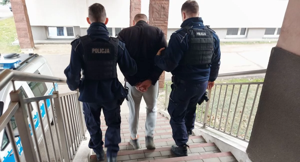 Na zdjęciu zatrzymany mężczyzna / Fot. KPP Sieradz