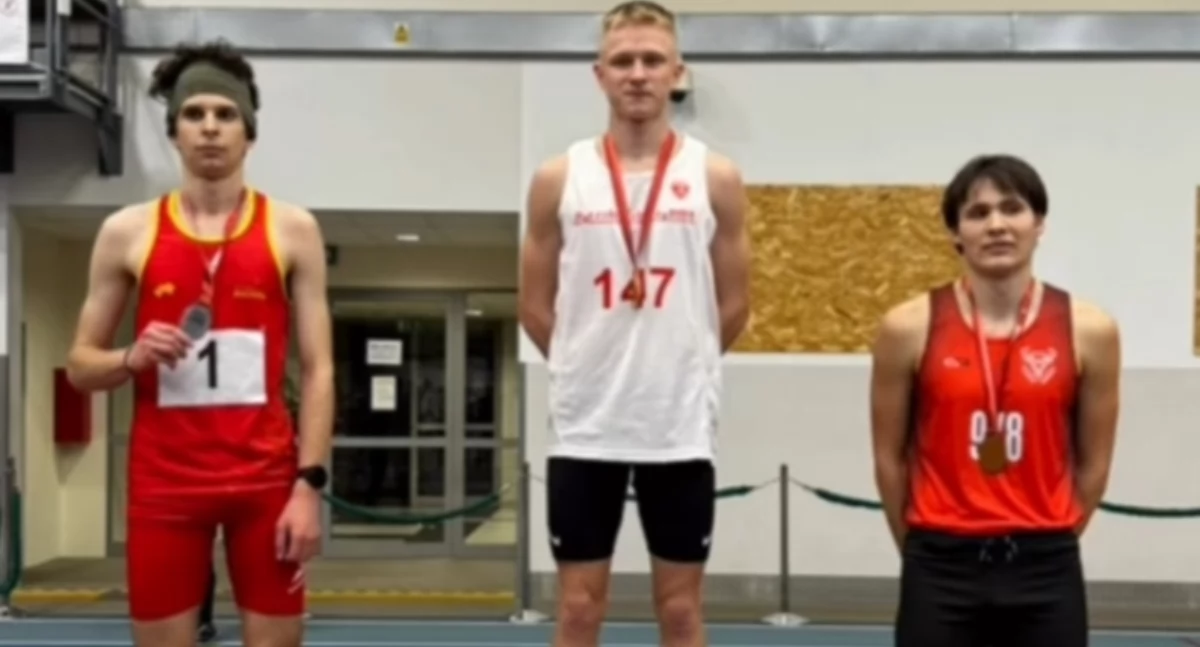 Na zdjęciu między triumfator biegu na 1500 metrów w Spale, Michał Bator/fot. Dominika Bator 