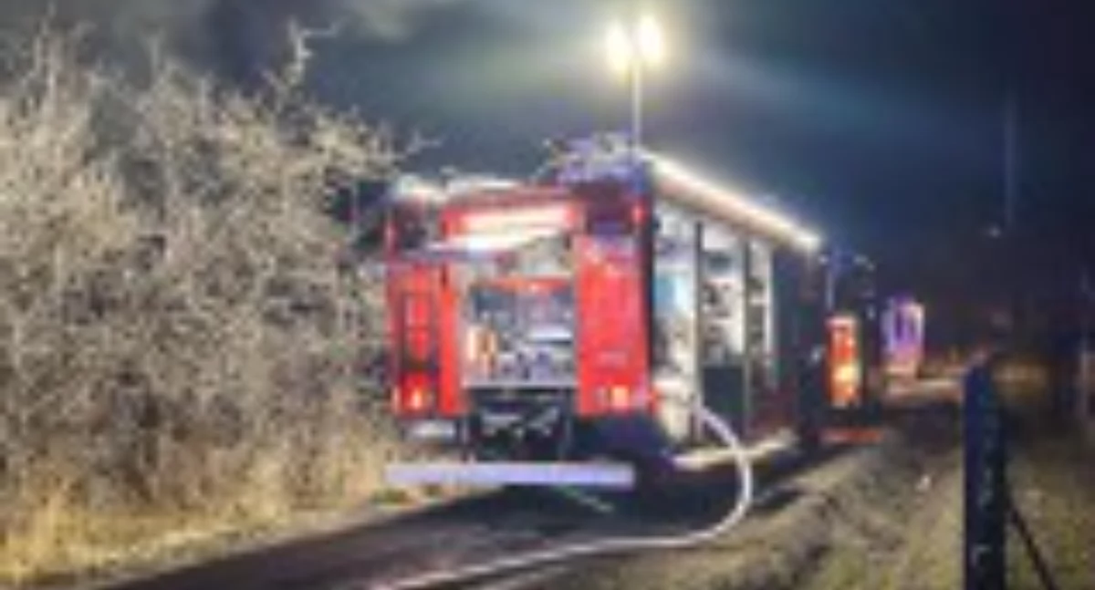 Na zdjęciu akcja ratowniczo-gaśnicza w Zajączkach, gm. Ostrzeszów/fot.: KP PSP Ostrzeszów